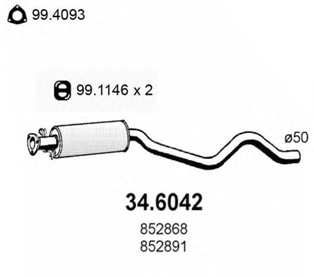 34.6042 ASSO Abgasanlage Vorschalldämpfer