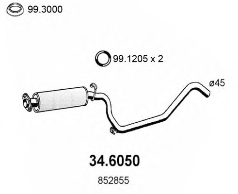 34.6050 ASSO Exhaust System Middle Silencer
