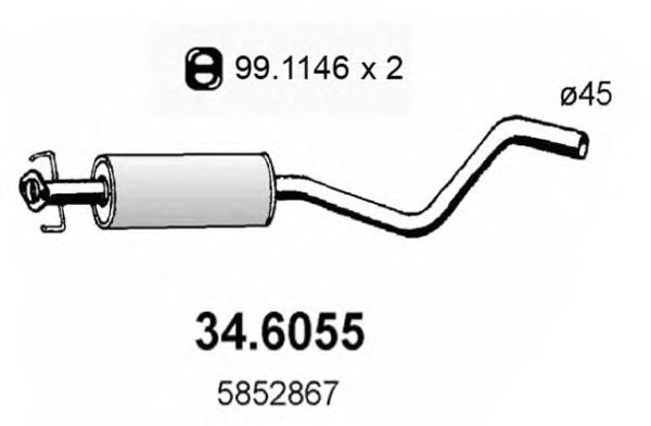 34.6055 ASSO Exhaust System Middle Silencer