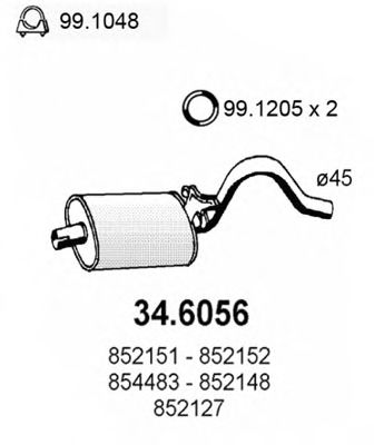 34.6056 ASSO Exhaust System Exhaust Pipe