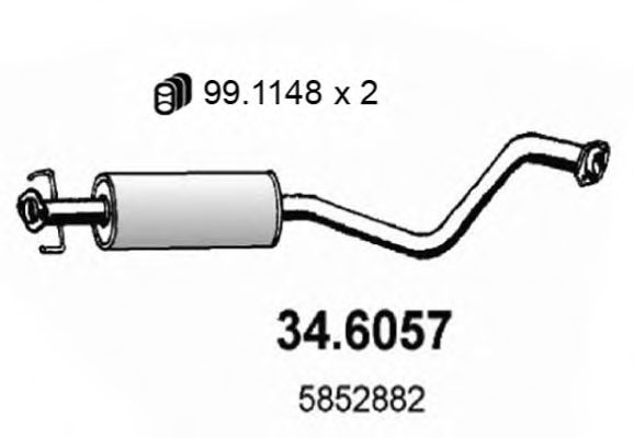 34.6057 ASSO Middle Silencer