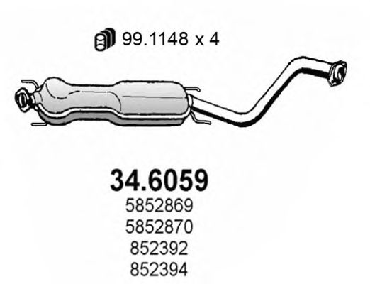 34.6059 ASSO Middle Silencer