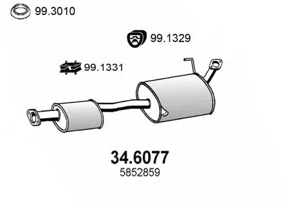 34.6077 ASSO Exhaust System Middle Silencer