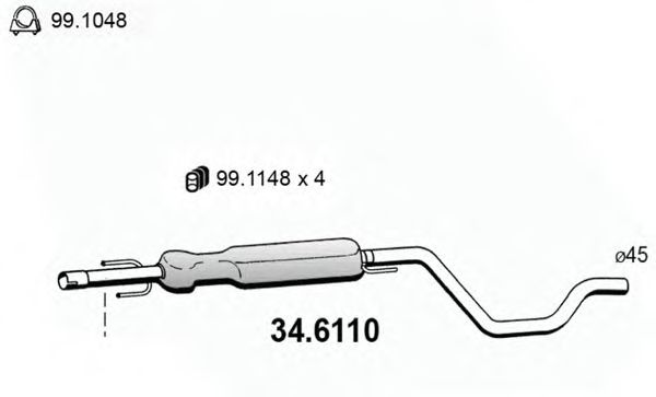 34.6110 ASSO Exhaust Pipe