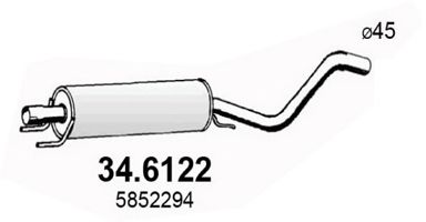 34.6122 ASSO Middle Silencer