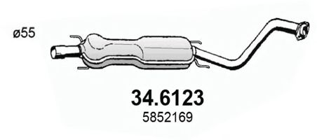34.6123 ASSO Abgasanlage Mittelschalldämpfer