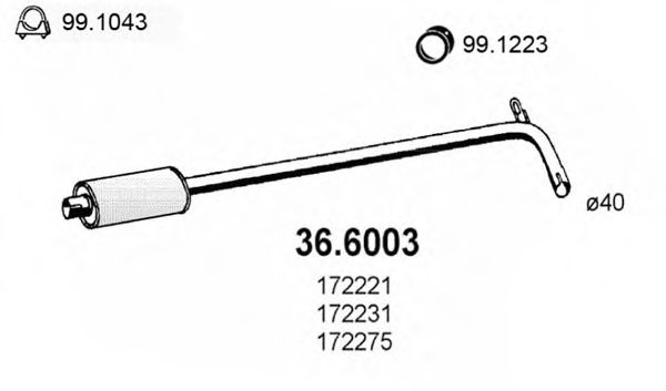36.6003 ASSO Exhaust System Front Silencer