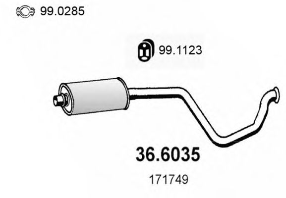 36.6035 ASSO Exhaust System Middle Silencer