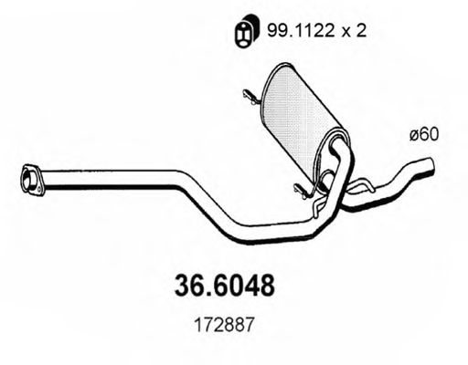 36.6048 ASSO Exhaust System Middle Silencer