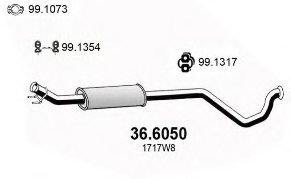 36.6050 ASSO Exhaust System Middle Silencer