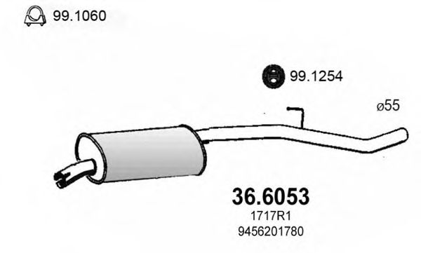 36.6053 ASSO Middle Silencer