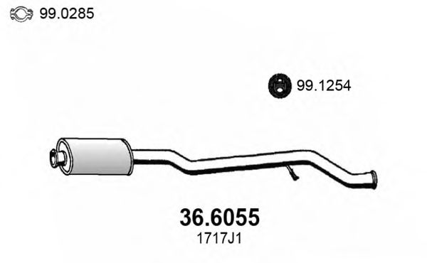 36.6055 ASSO Exhaust System Middle Silencer