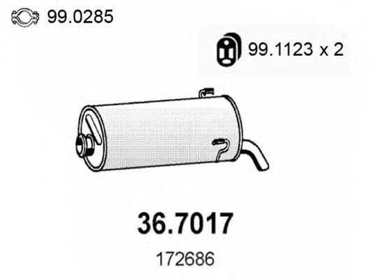 36.7017 ASSO Abgasanlage Endschalldämpfer
