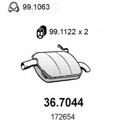 36.7044 ASSO Abgasanlage Endschalldämpfer