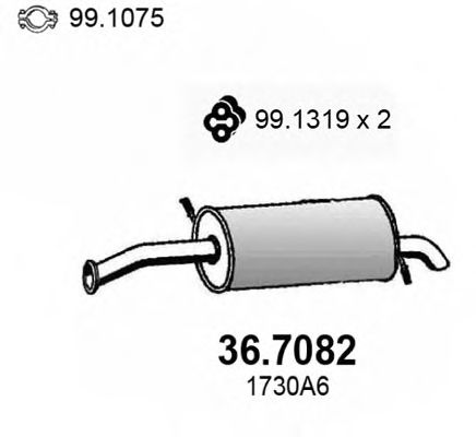 36.7082 ASSO Exhaust System End Silencer