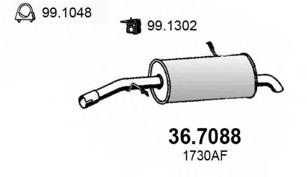 36.7088 ASSO Exhaust System End Silencer