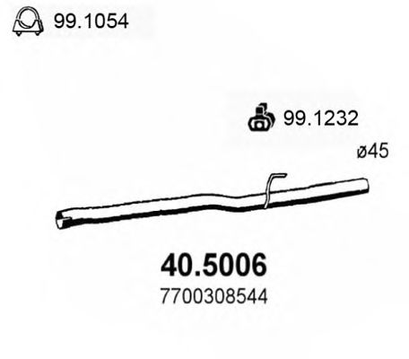 40.5006 ASSO Exhaust System Exhaust Pipe
