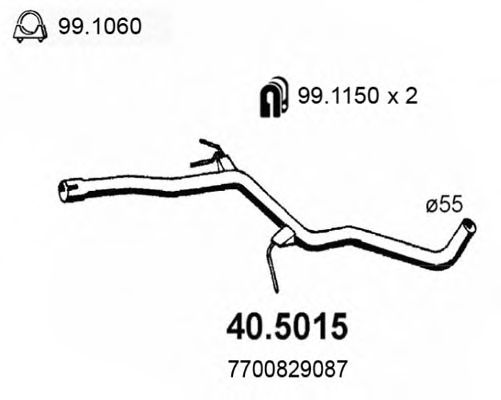 40.5015 ASSO Exhaust System Exhaust Pipe