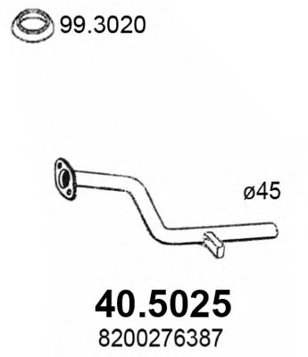 40.5025 ASSO Exhaust System Exhaust Pipe