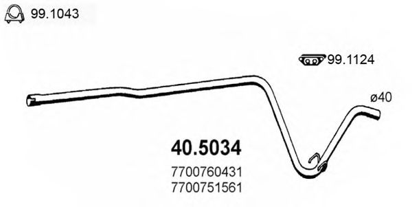 40.5034 ASSO Exhaust System Exhaust Pipe