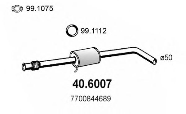 40.6007 ASSO Exhaust System Middle Silencer