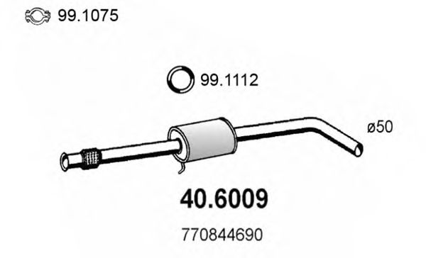 40.6009 ASSO Exhaust System Middle Silencer