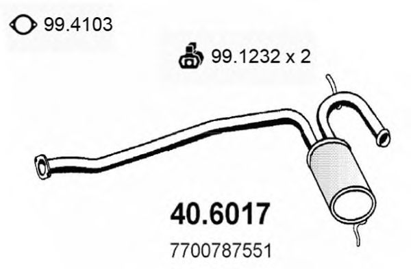 40.6017 ASSO Exhaust System Middle Silencer