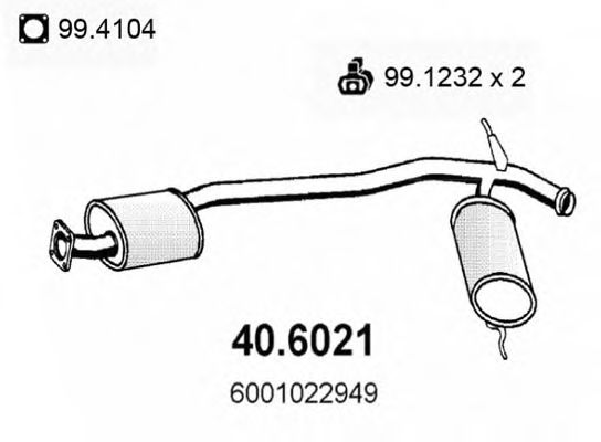 40.6021 ASSO Exhaust System Middle Silencer