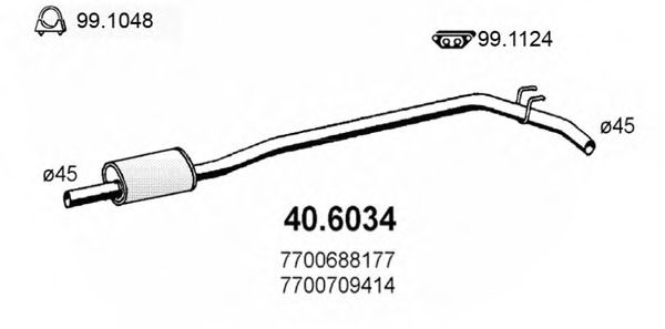 40.6034 ASSO Exhaust System Front Silencer