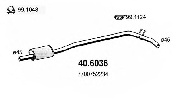 40.6036 ASSO Exhaust System Front Silencer