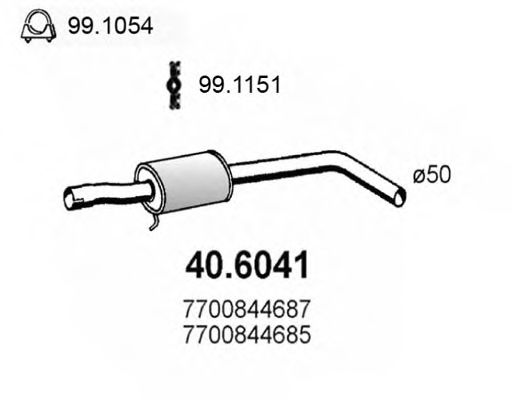 40.6041 ASSO Middle Silencer