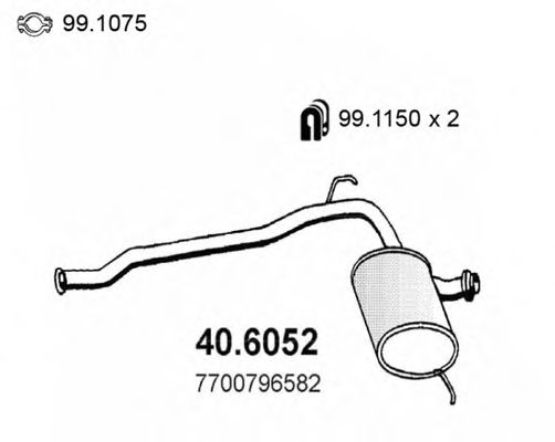 40.6052 ASSO Exhaust System Middle Silencer