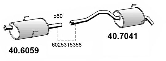 40.6059 ASSO Exhaust System Middle Silencer