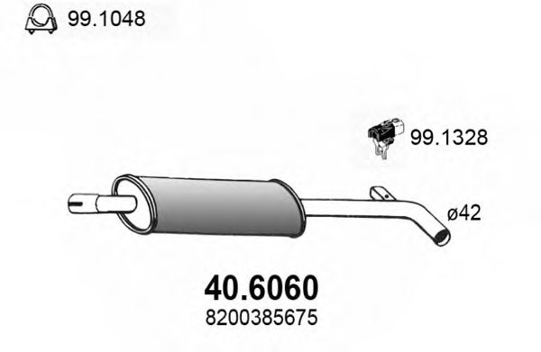 40.6060 ASSO Exhaust System Middle Silencer
