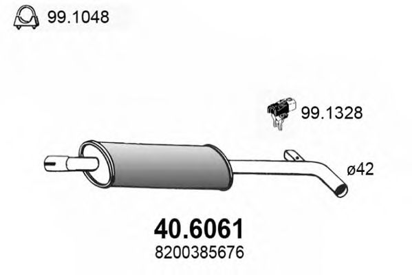 40.6061 ASSO Middle Silencer