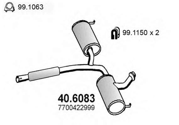 40.6083 ASSO Middle Silencer