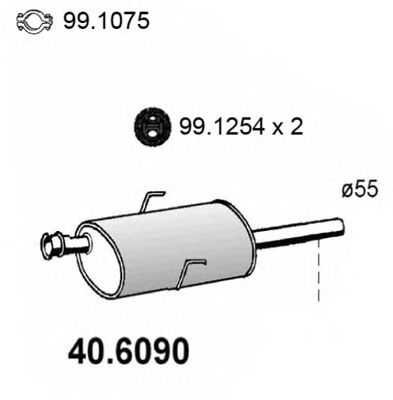 40.6090 ASSO Middle Silencer