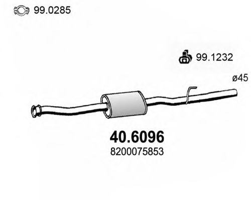 40.6096 ASSO Exhaust System Middle Silencer