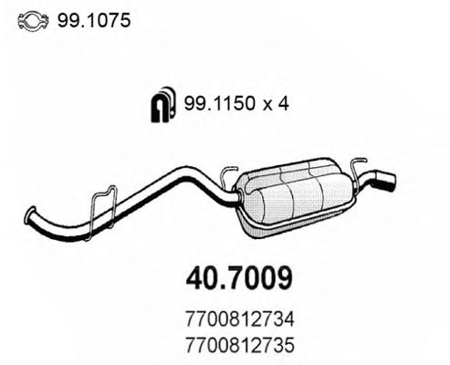 40.7009 ASSO Exhaust System End Silencer