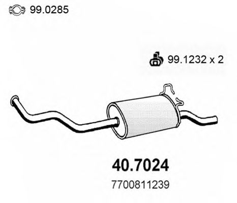 40.7024 ASSO Exhaust System End Silencer