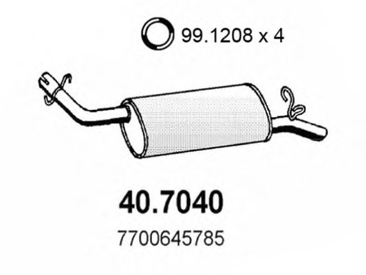 40.7040 ASSO Exhaust System End Silencer