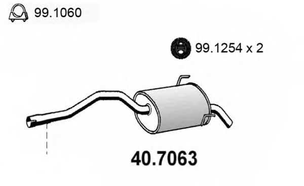 40.7063 ASSO Exhaust System Middle Silencer