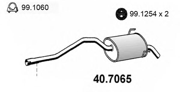 40.7065 ASSO Exhaust System Middle Silencer