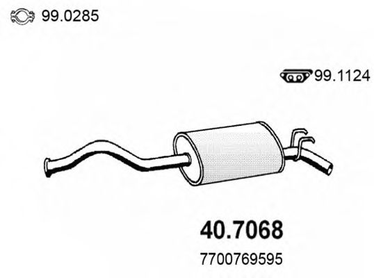 40.7068 ASSO Exhaust System End Silencer