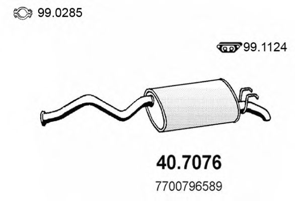 40.7076 ASSO Exhaust System End Silencer