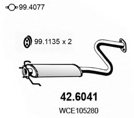 42.6041 ASSO Exhaust System Middle Silencer