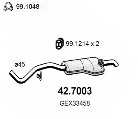 42.7003 ASSO Exhaust System End Silencer