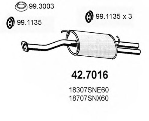 42.7016 ASSO Exhaust System End Silencer