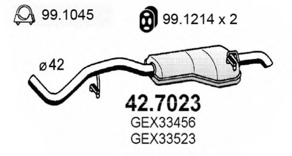 42.7023 ASSO Exhaust System End Silencer
