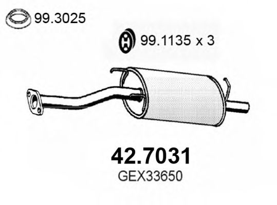 42.7031 ASSO Exhaust System End Silencer
